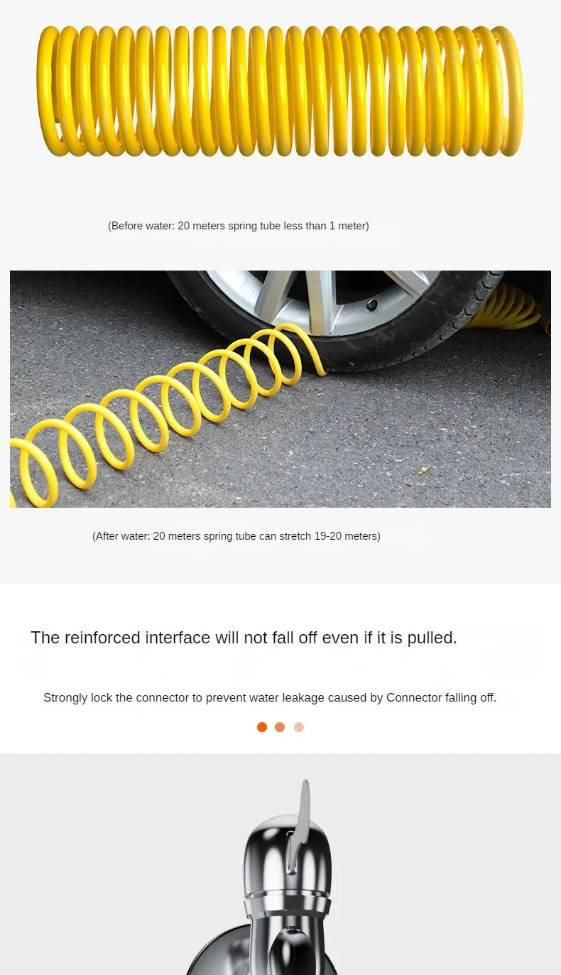 10-20 Meter Telescopic Water Pipe with High-pressure Nozzle Car Washing Tool Set Extension Hose Water Hose for Pressure Cleaner