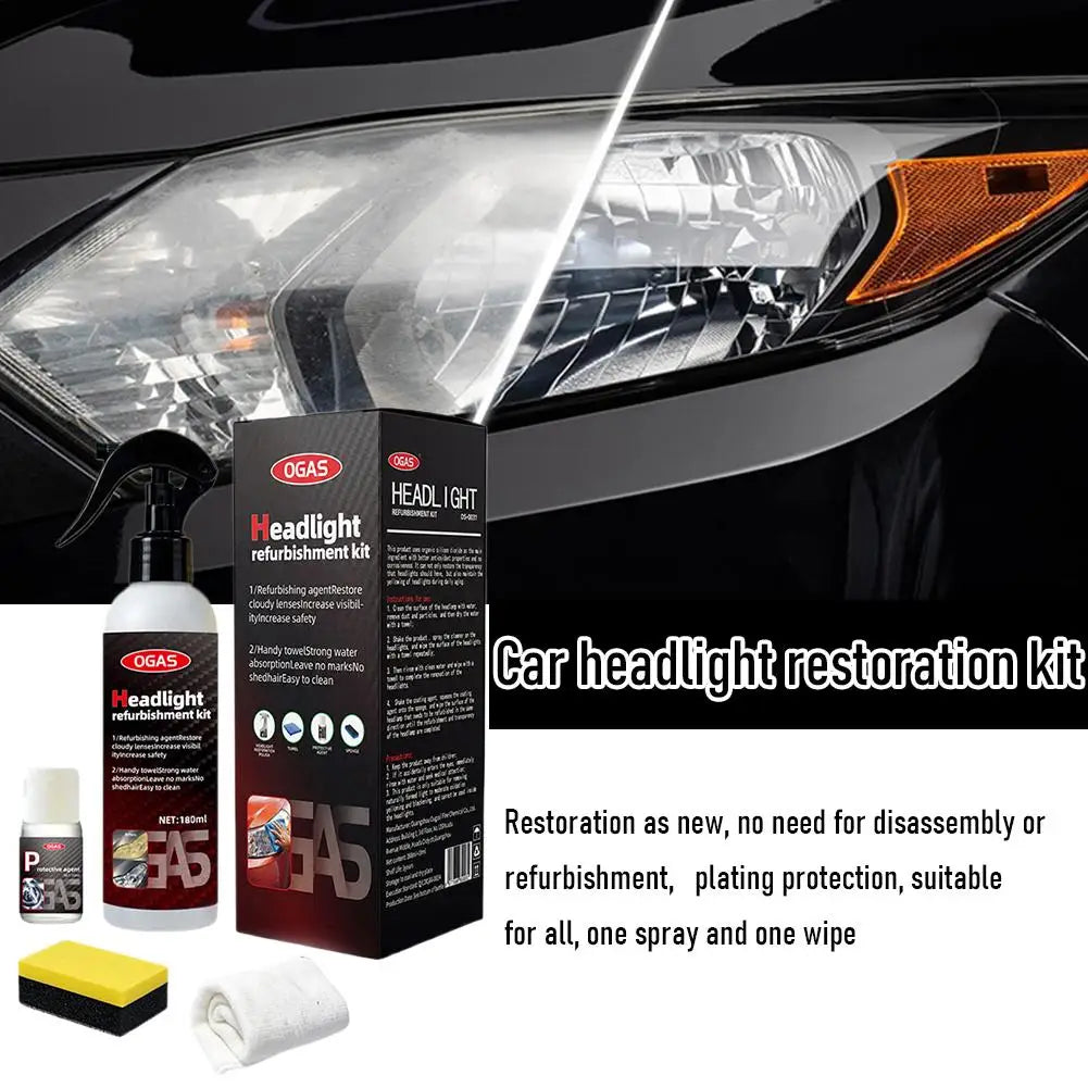 Car Headlight Restoration Polishing Kits Headlamp Scratch Remover Repair Cleaning Paste Remove Oxidation Headlight Polish Liqui
