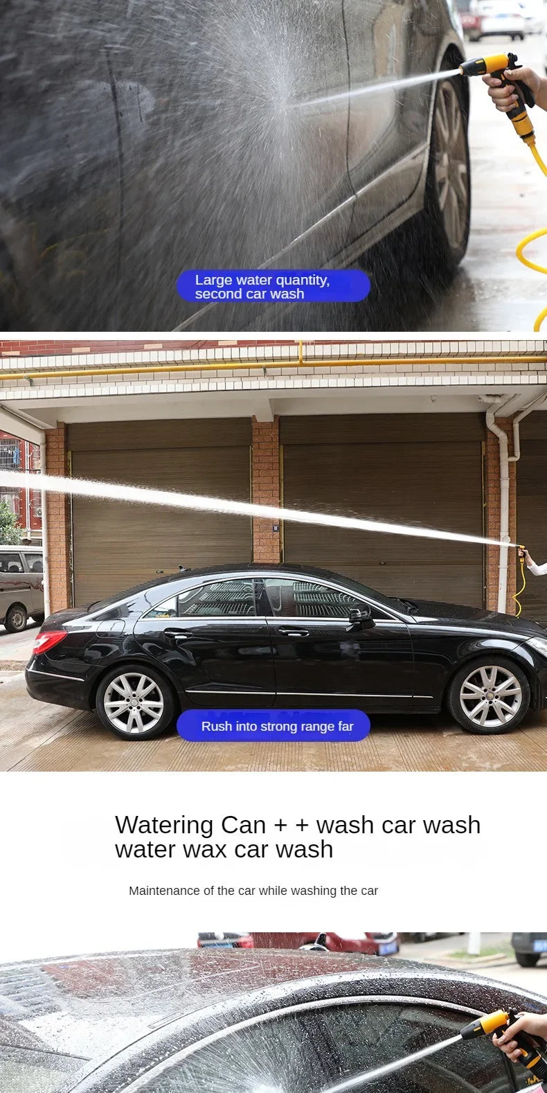 10-20 Meter Telescopic Water Pipe with High-pressure Nozzle Car Washing Tool Set Extension Hose Water Hose for Pressure Cleaner