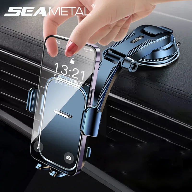 Soporte para teléfono móvil SEAMETAL con ventosa para coche, soporte para smartphone y celular en el coche.