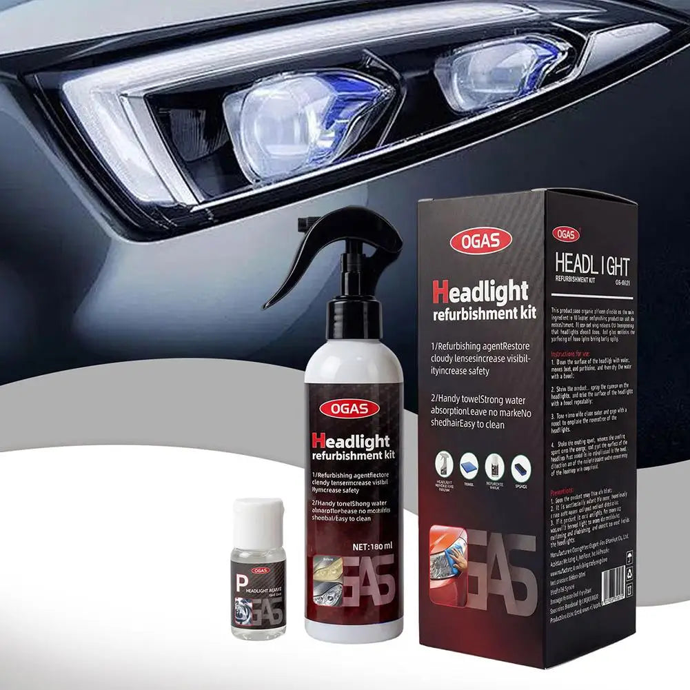 Car Headlight Restoration Polishing Kits Headlamp Scratch Remover Repair Cleaning Paste Remove Oxidation Headlight Polish Liqui