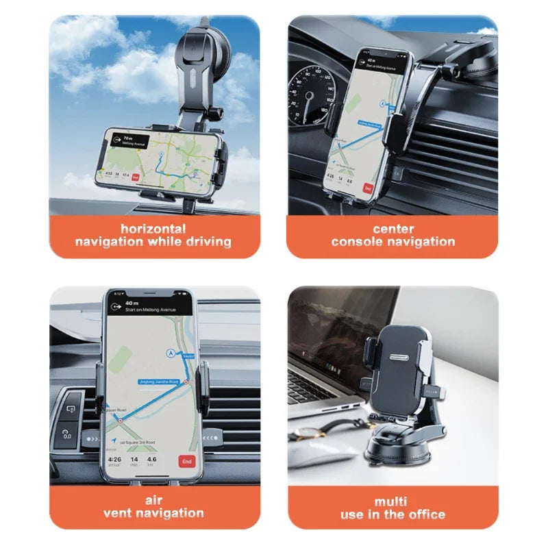 Soporte para teléfono móvil SEAMETAL con ventosa para coche, soporte para smartphone y celular en el coche.